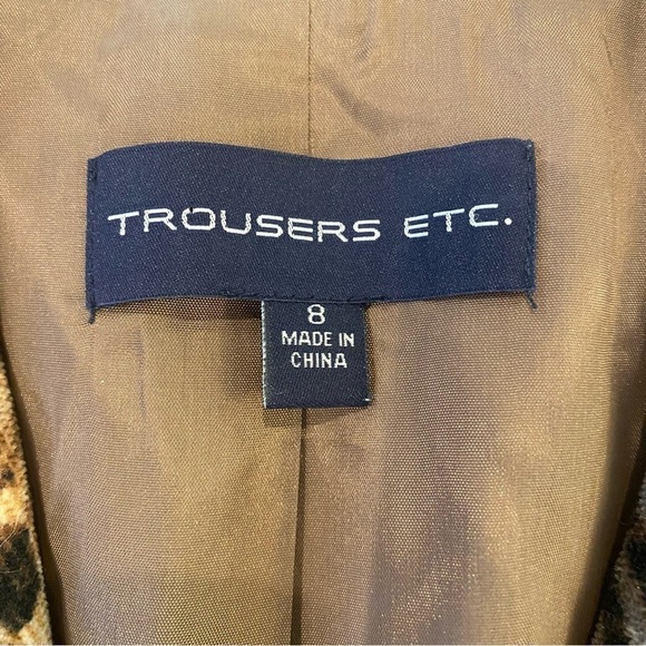 Trousers Etc. women's size 8 Multi animal print fine corduroy Mob Wife blazer - Picture 9 of 10